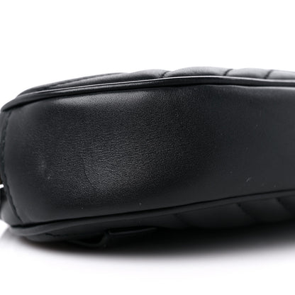 Gucci Calfskin Matelasse GG Marmont Belt Bag 85 34 Black 9 of 10