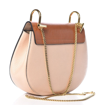 Chloe Grained Calfskin Lambskin Drew Shoulder Bag Powder Beige Caramel 3 of 13