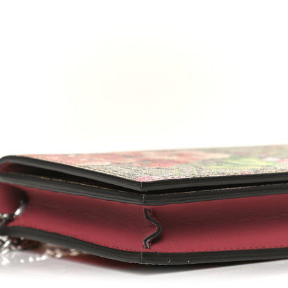 Gucci GG Supreme Monogram Blooms Chain Wallet Beige Multicolor Dry Rose 7 of 10