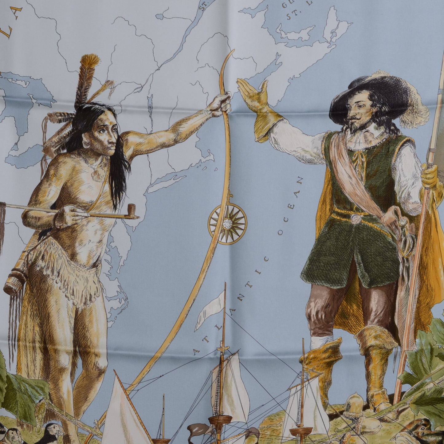 Silk Samuel de Champlain Scarf 90