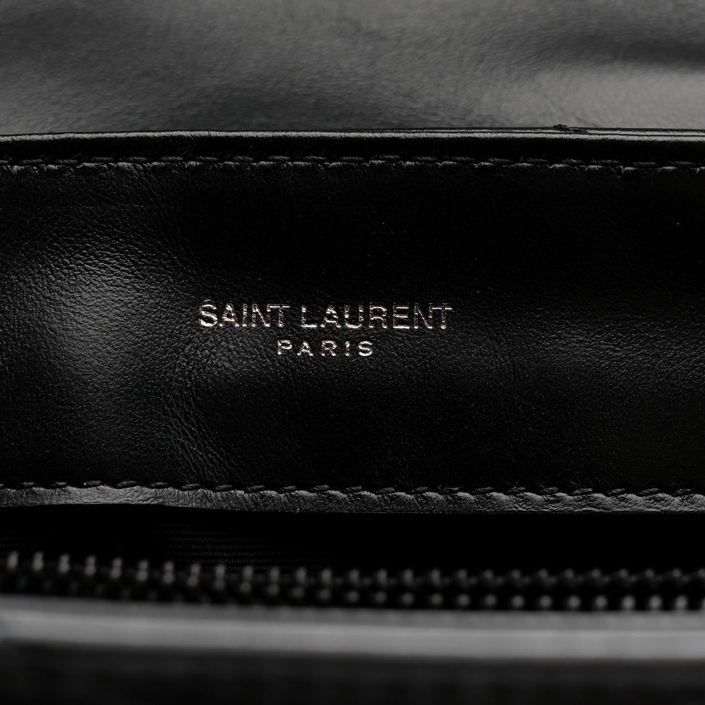 Calfskin Y Quilted Monogram Monochrome Small Loulou Chain Satchel Black
