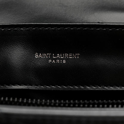 Saint Laurent Calfskin Y Quilted Monogram Monochrome Small Loulou Chain Satchel Black 7 of 12