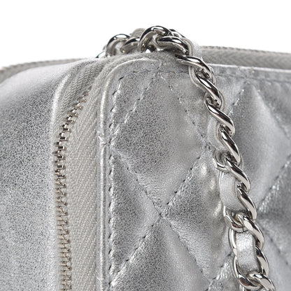 Chanel Metallic Lambskin Quilted Mini Pocket Box Camera Case Silver 14 of 15