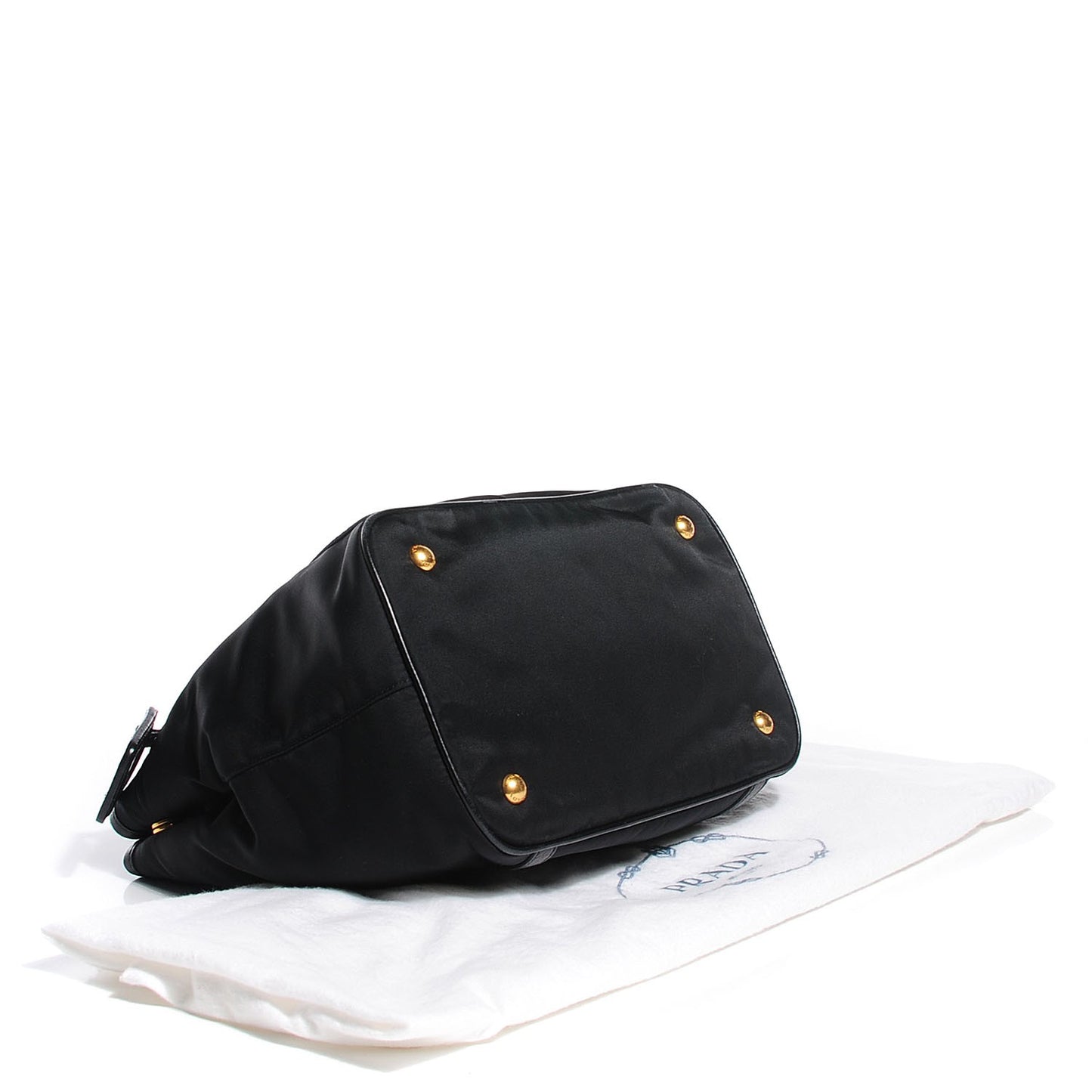 Vitello Daino Tessuto Nylon Tote Nero Black