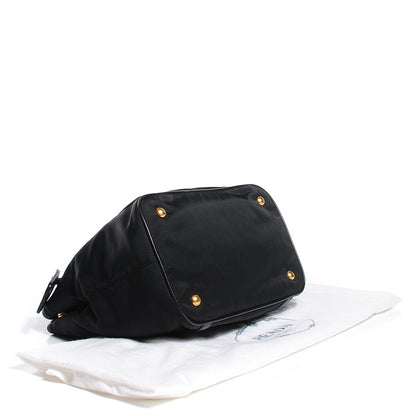Prada Vitello Daino Tessuto Nylon Tote Nero Black 4 of 10