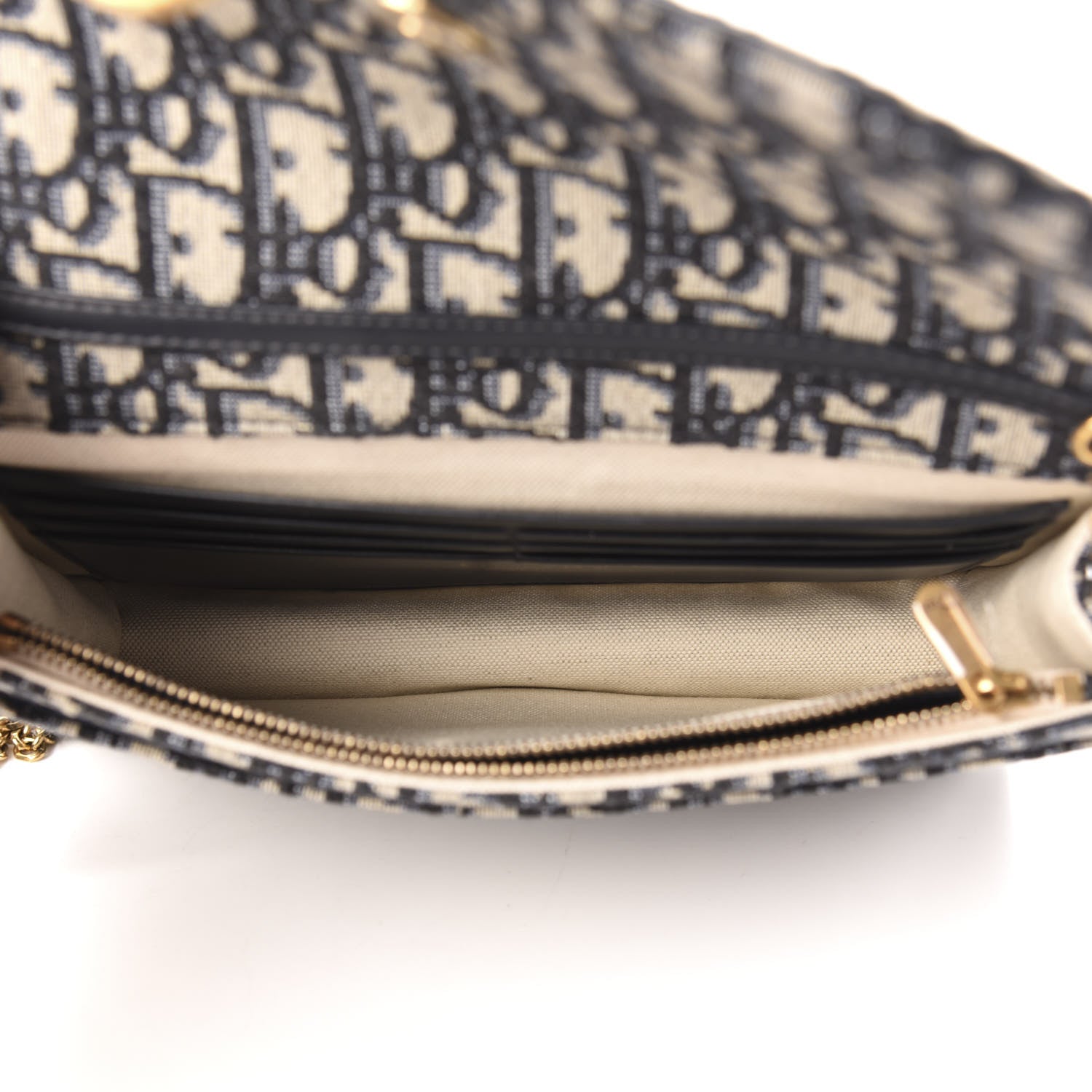 Christian Dior Oblique Saddle Chain Pouch Blue 5 of 10