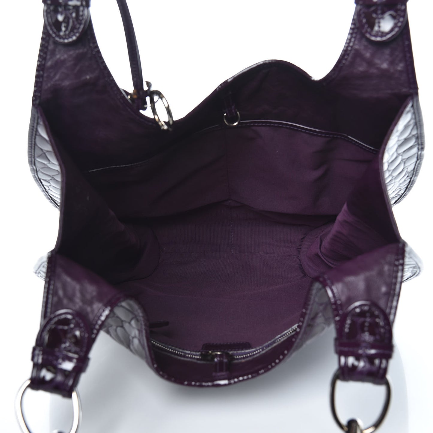 Patent Crocodile Embossed 61 Tote Purple