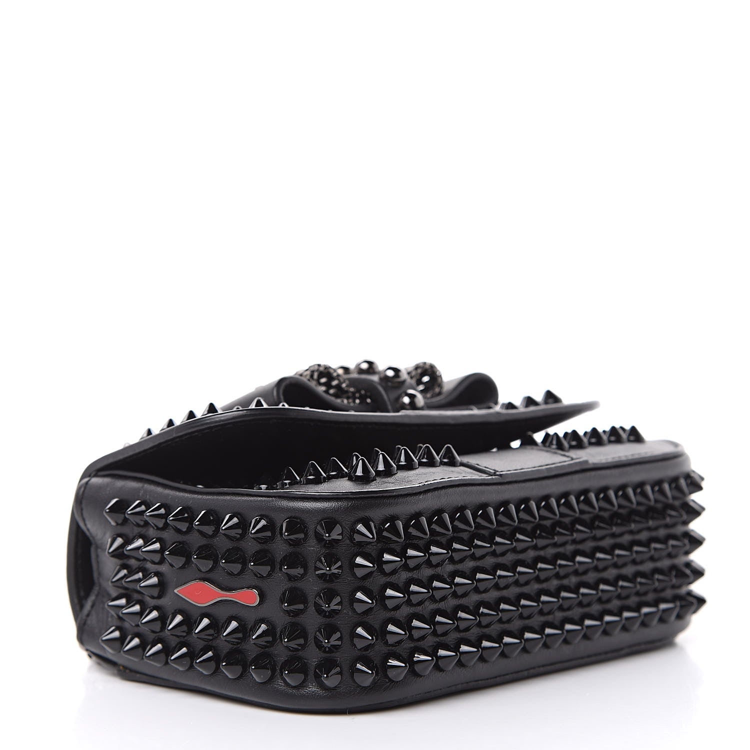 Christian Louboutin Calfskin Spikes Sweety Charity Crossbody Bag Black 4 of 11