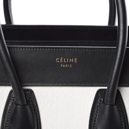 Celine Shrunken Lambskin Micro Bi-Color Luggage Black White 9 of 9