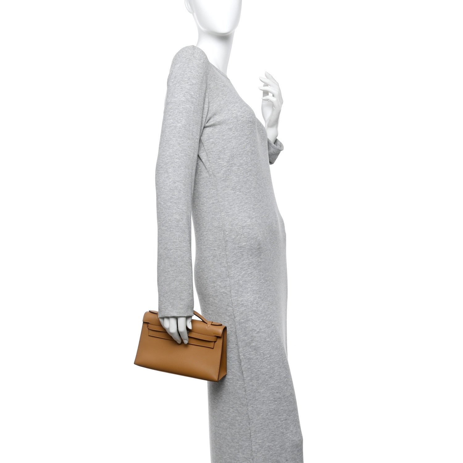 Hermes Swift Kelly Pochette Clutch Biscuit 2 of 12