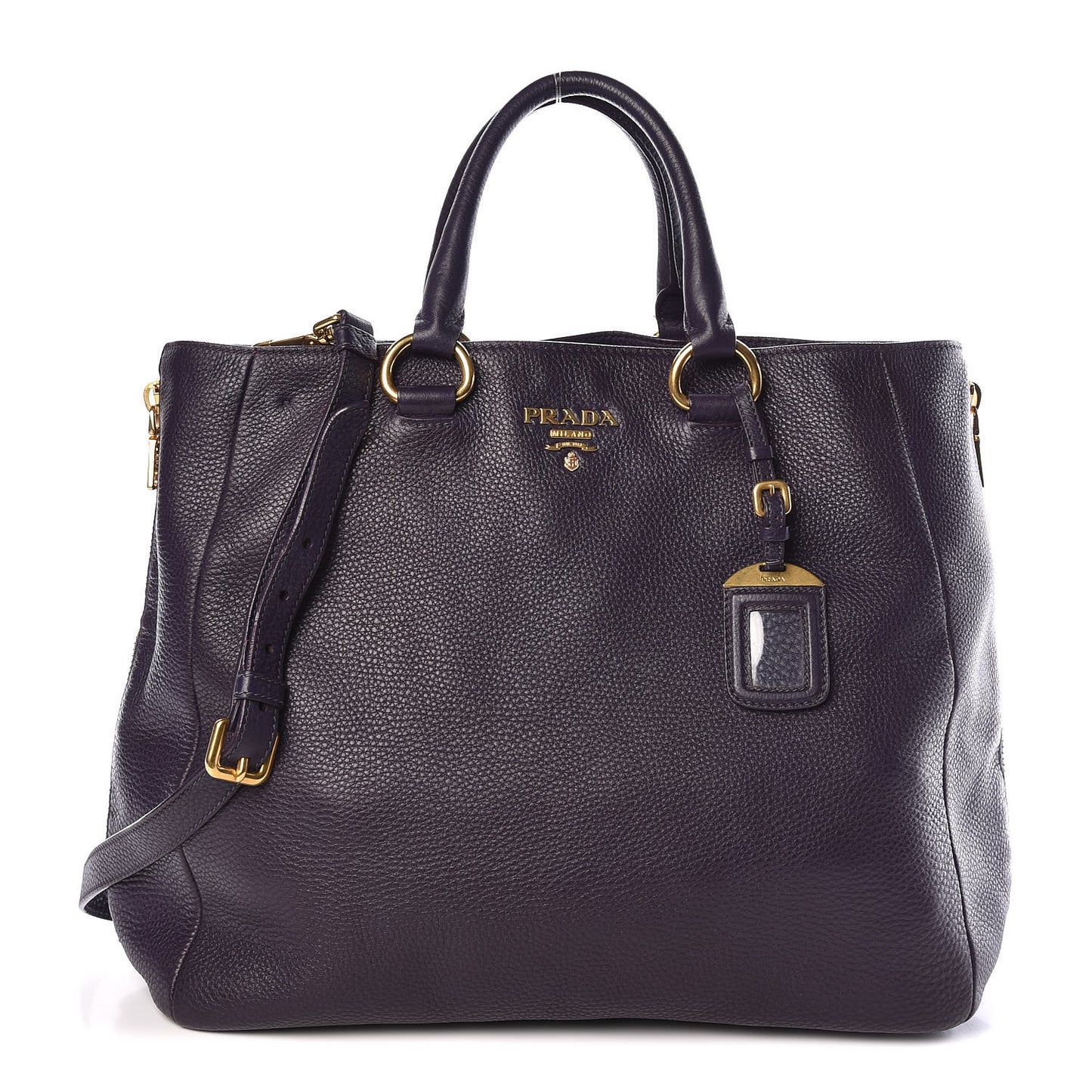 Vitello Daino Side Zip Tote Uva