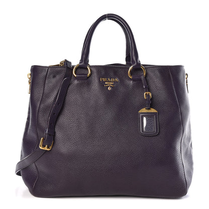 Prada Vitello Daino Side Zip Tote Uva 1 of 10