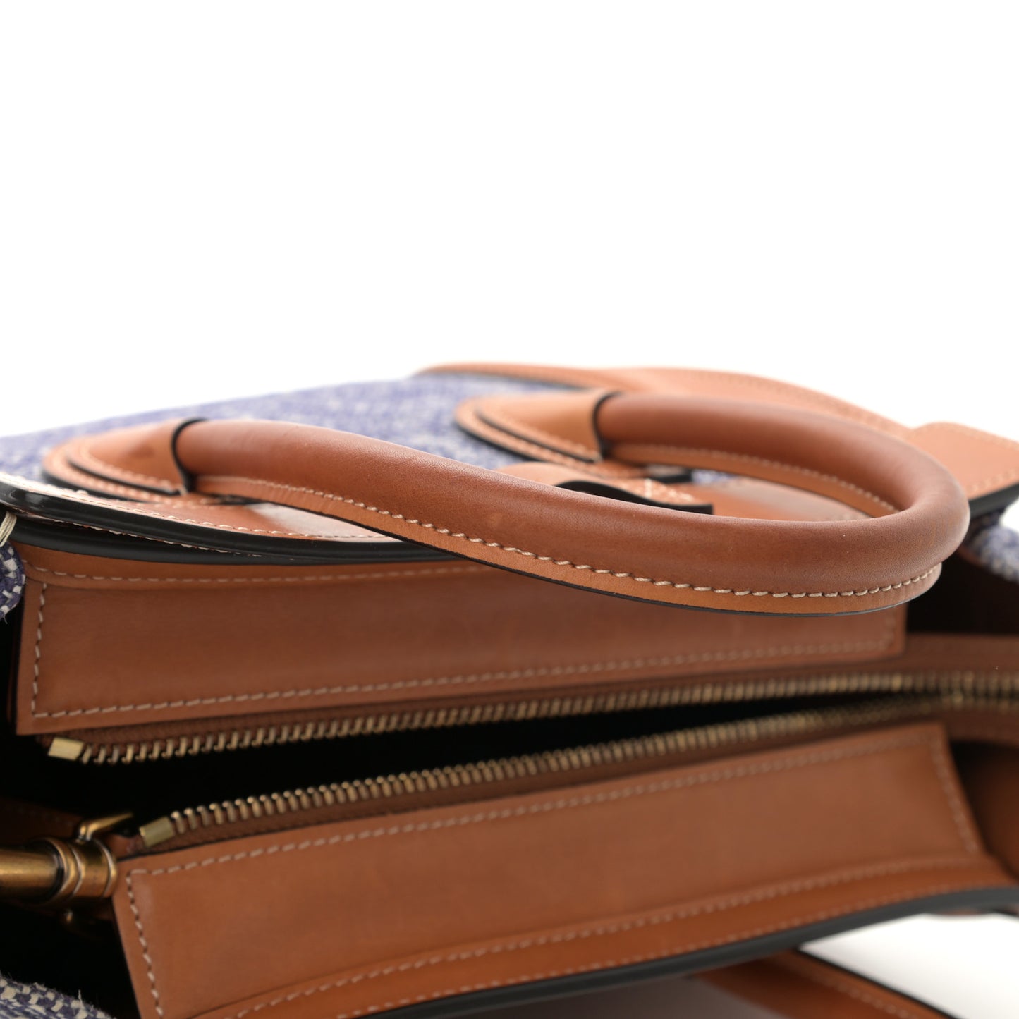 Smooth Calfskin Tweed Nano Luggage Tan