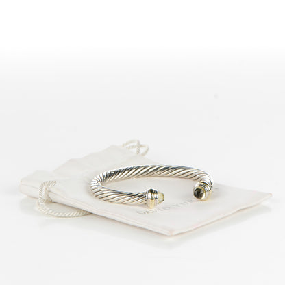David Yurman Sterling Silver 14K Yellow Gold Lemon Citrine 7mm Cable Classics Bracelet 6 of 6