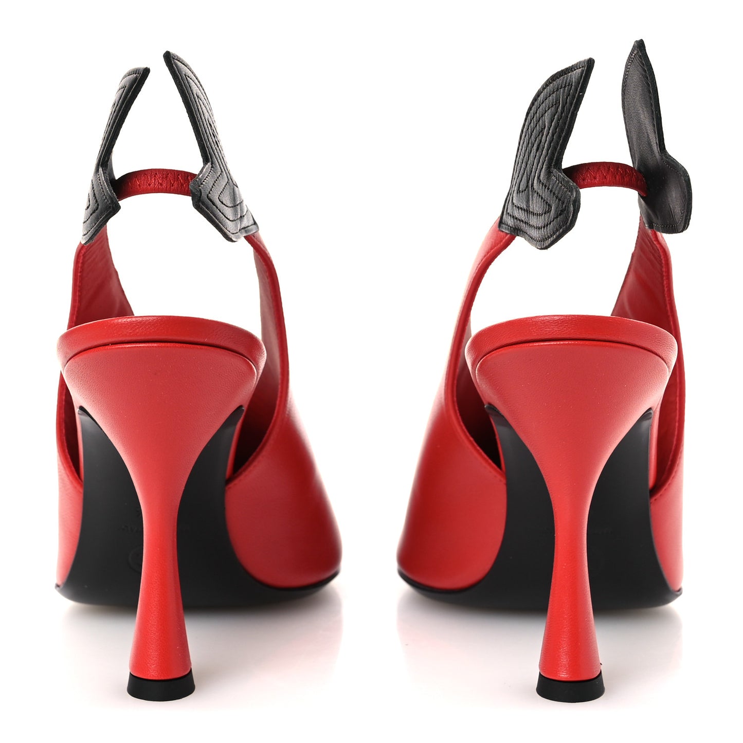 Lambskin Slingback Pumps 40.5 Black White