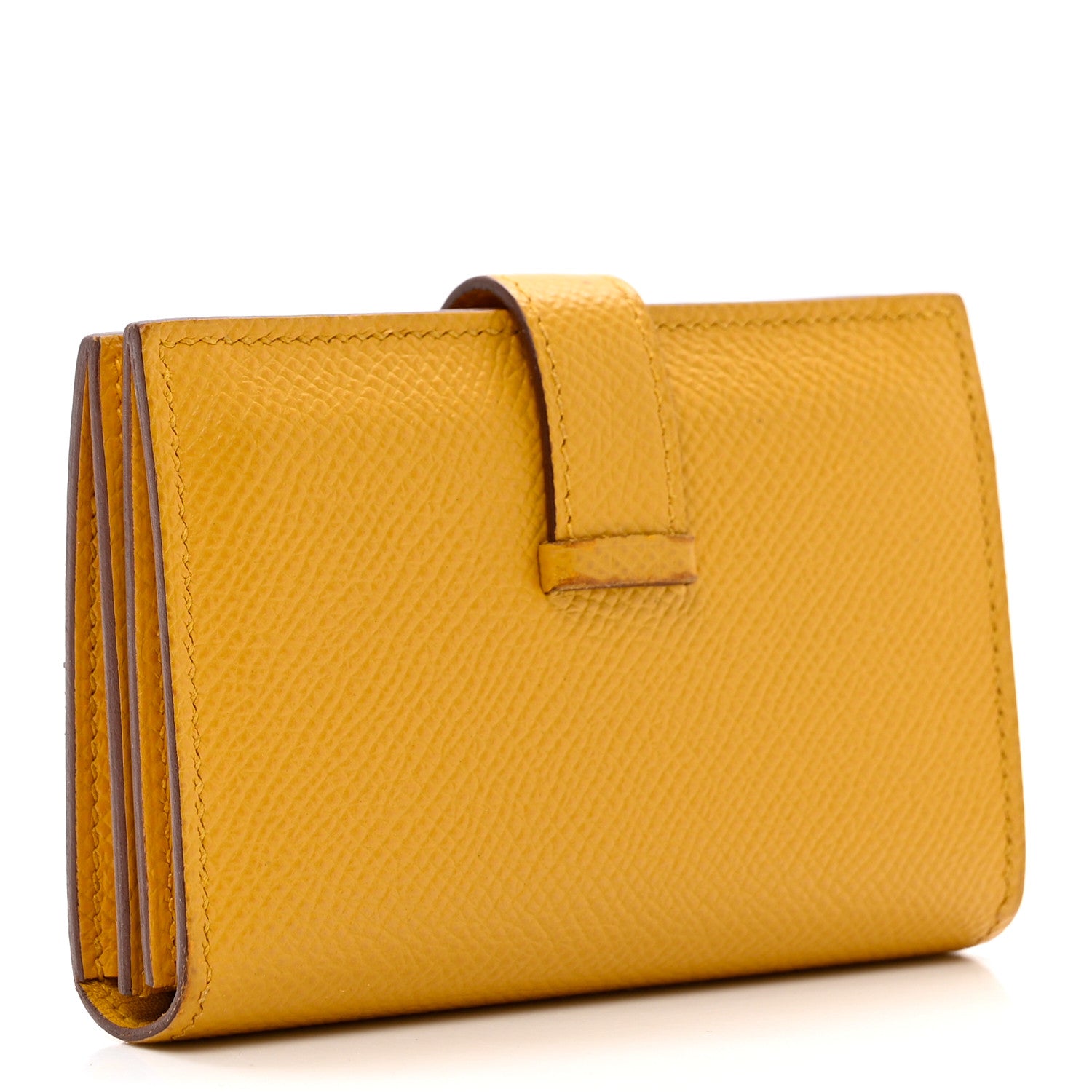 Hermes Epsom Bearn Card Holder Wallet Jaune Ambre 3 of 9