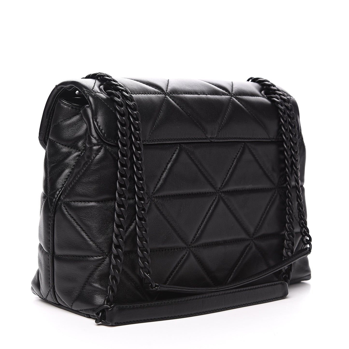 Nappa Triangle Stitched Large Spectrum Bag Black