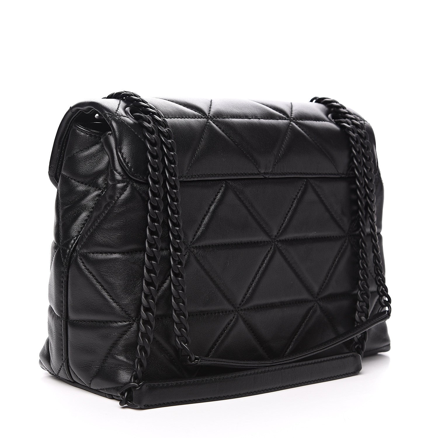 Prada Nappa Triangle Stitched Large Spectrum Bag Black 2 of 13