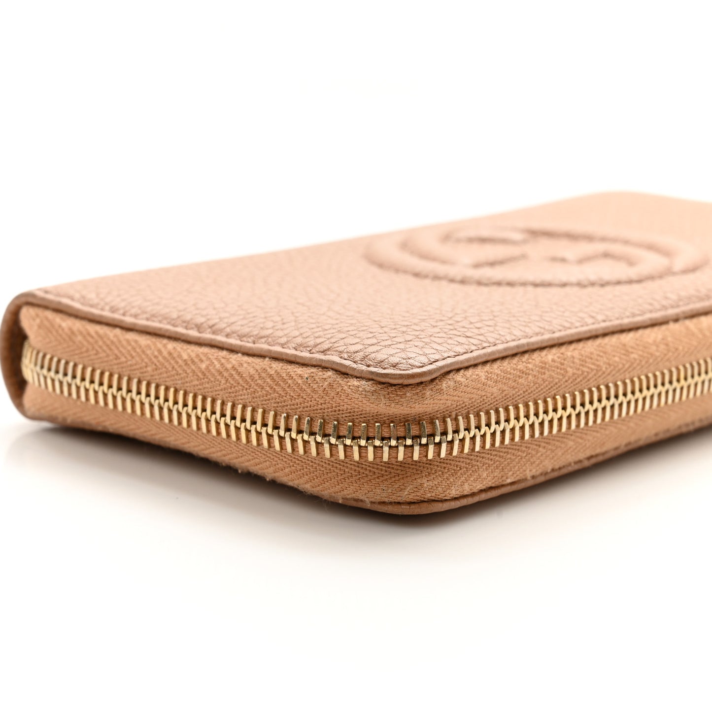 Pebbled Calfskin Soho Zip Around Wallet Camelia