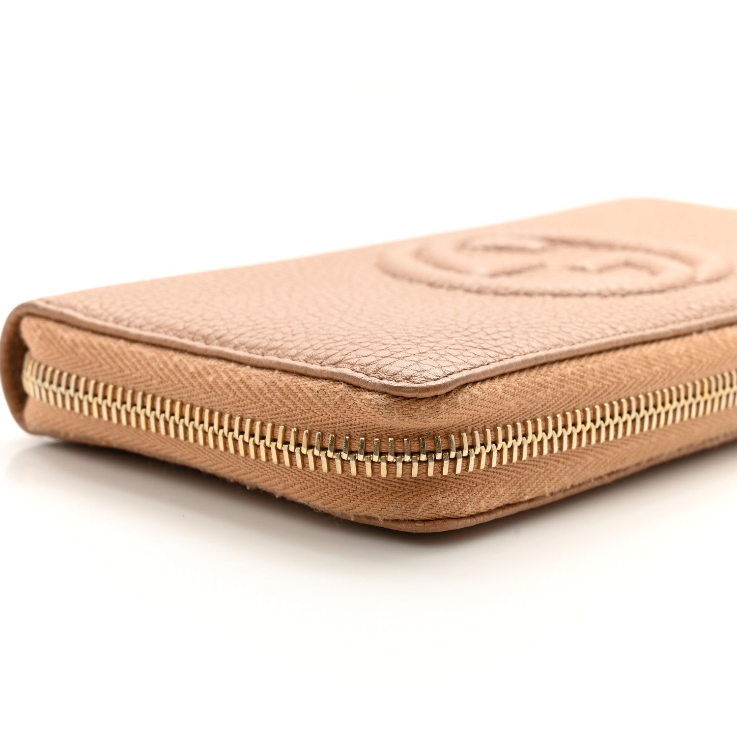 Gucci Pebbled Calfskin Soho Zip Around Wallet Camelia 9 of 11