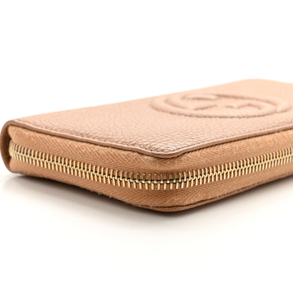 Gucci Pebbled Calfskin Soho Zip Around Wallet Camelia 9 of 11