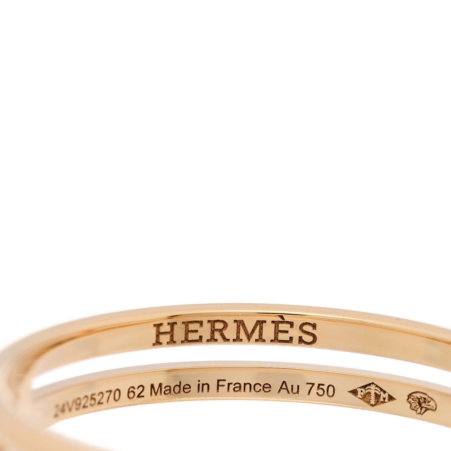 18K Yellow Gold Ariane Wedding Band Ring 62 10