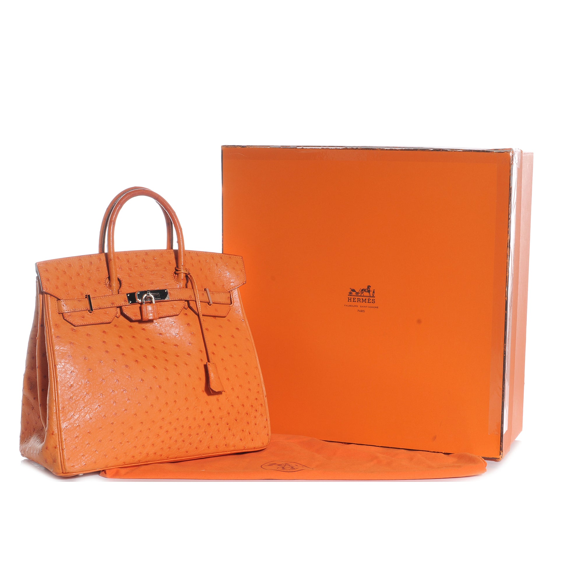Hermes Ostrich HAC Birkin 32 Orange 5 of 10