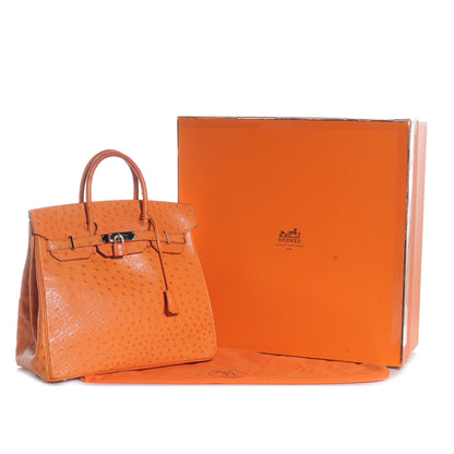 Hermes Ostrich HAC Birkin 32 Orange 5 of 10