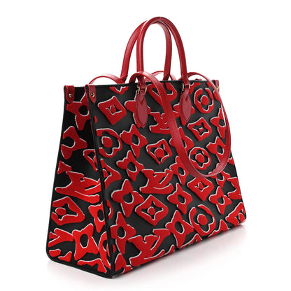 Louis Vuitton X UF Tufted Monogram Onthego GM Black Red 3 of 9