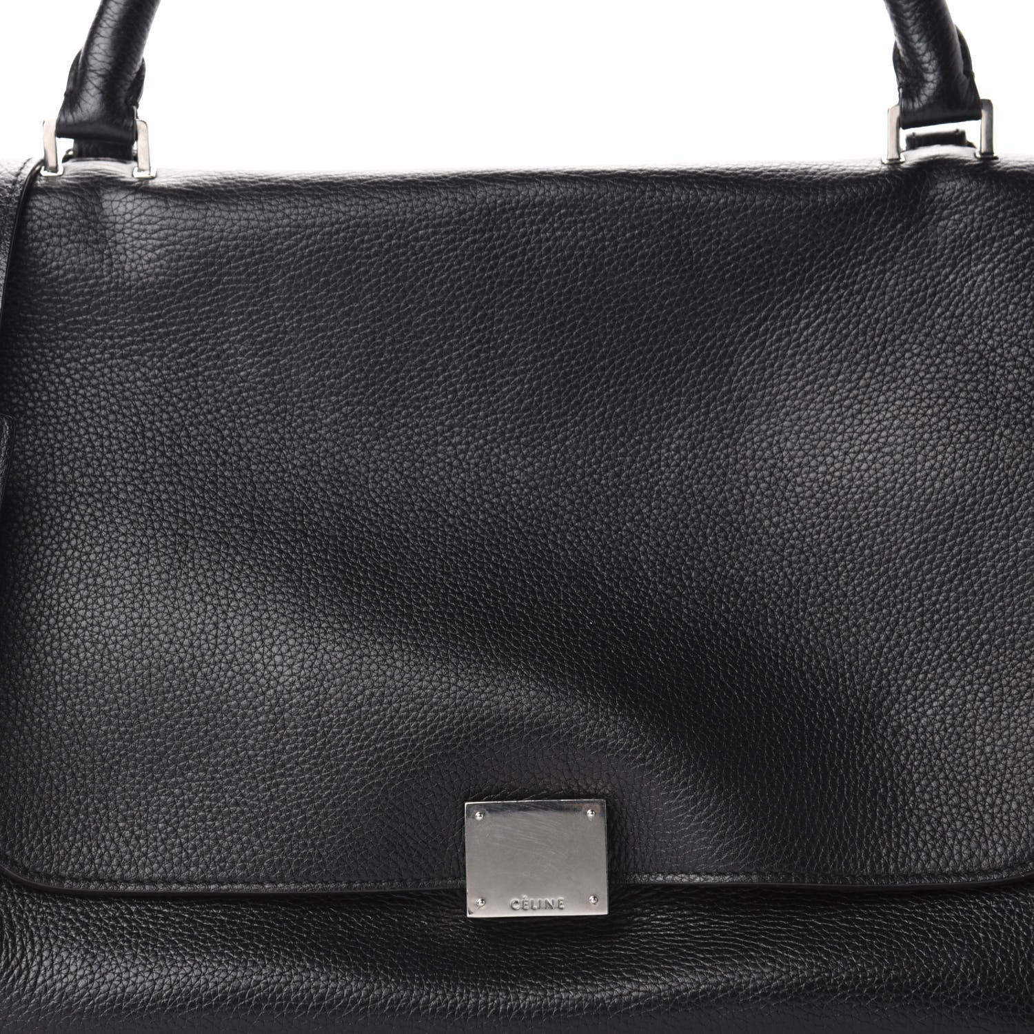Celine Drummed Calfskin Suede Medium Trapeze Black 10 of 10