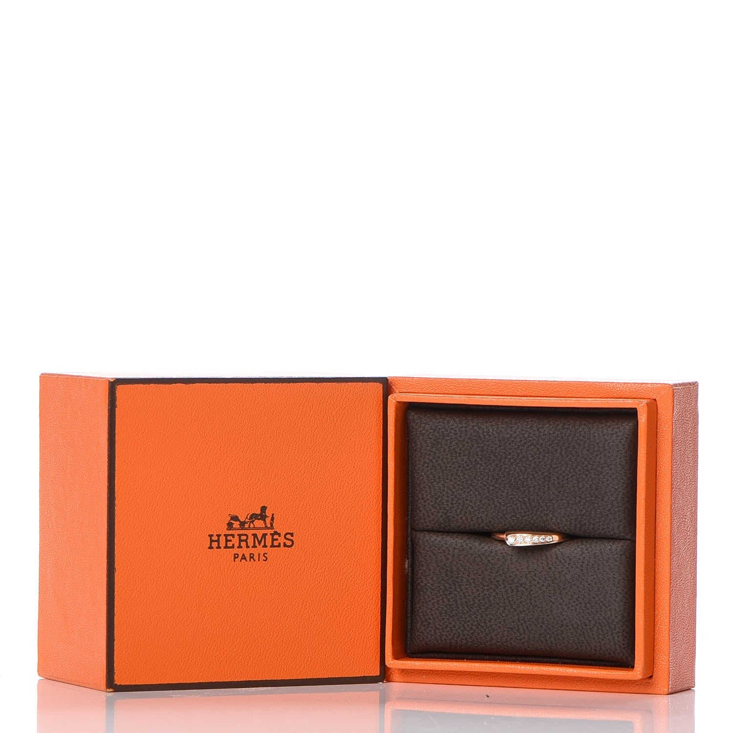 Hermes 18K Rose Gold Diamond Chaine d'Ancre Punk Ring 51 5.75 7 of 7