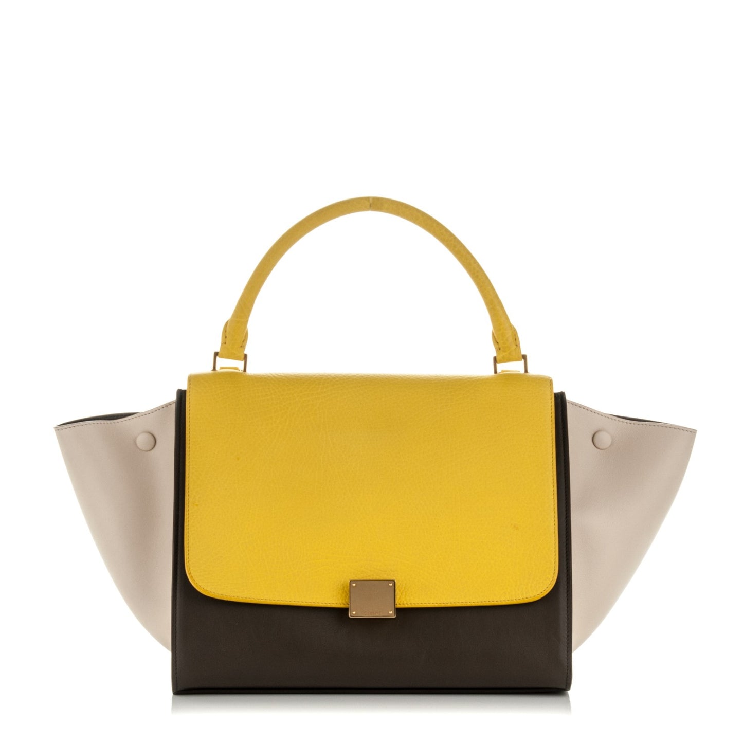 Elephant Calfskin Medium Tri-Color Trapeze Yellow