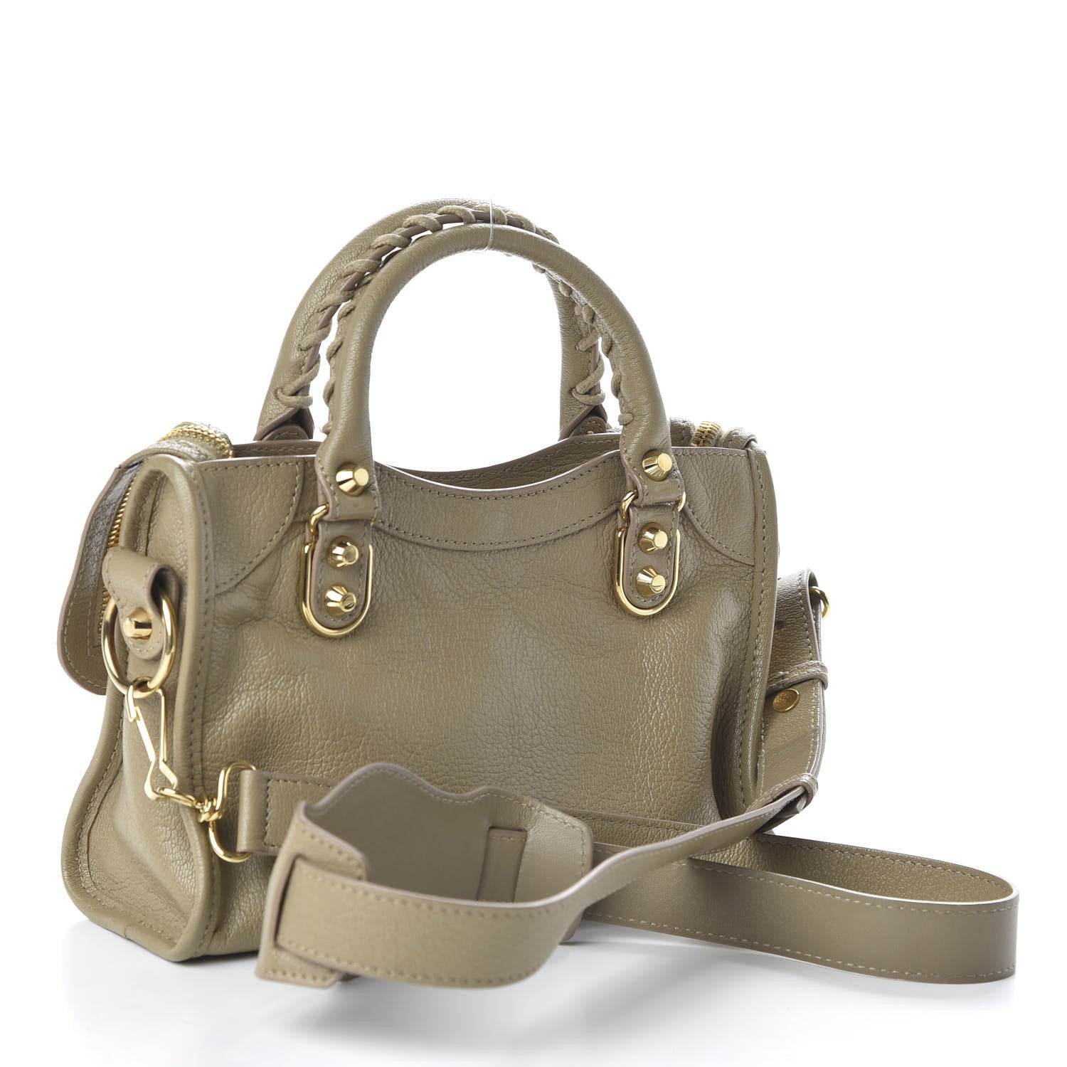 Balenciaga Chevre Gold Metallic Edge Hardware Mini City Beige Latte 3 of 10