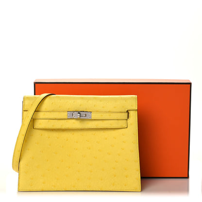 Hermes Ostrich Kelly Danse II Belt Bag Jaune Citron 11 of 11