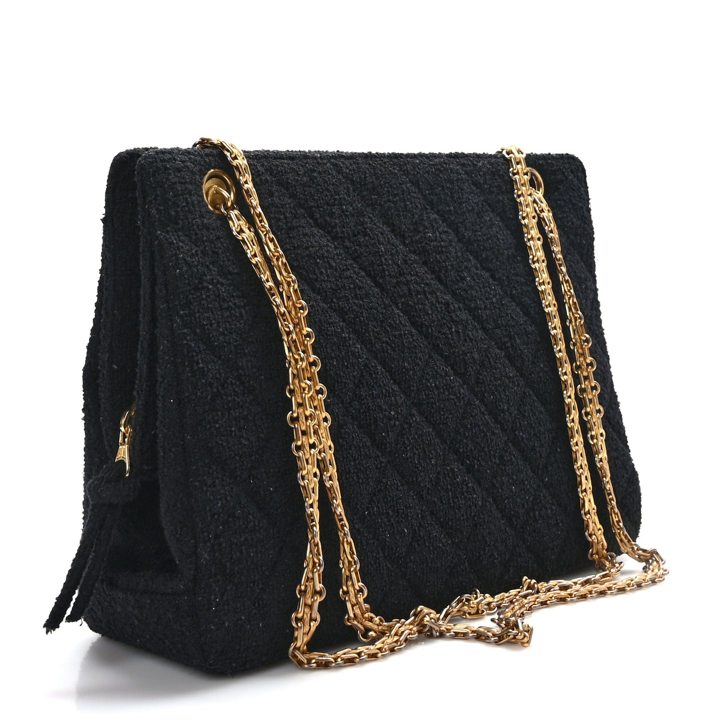 Jersey Quilted Shopping Tote Black