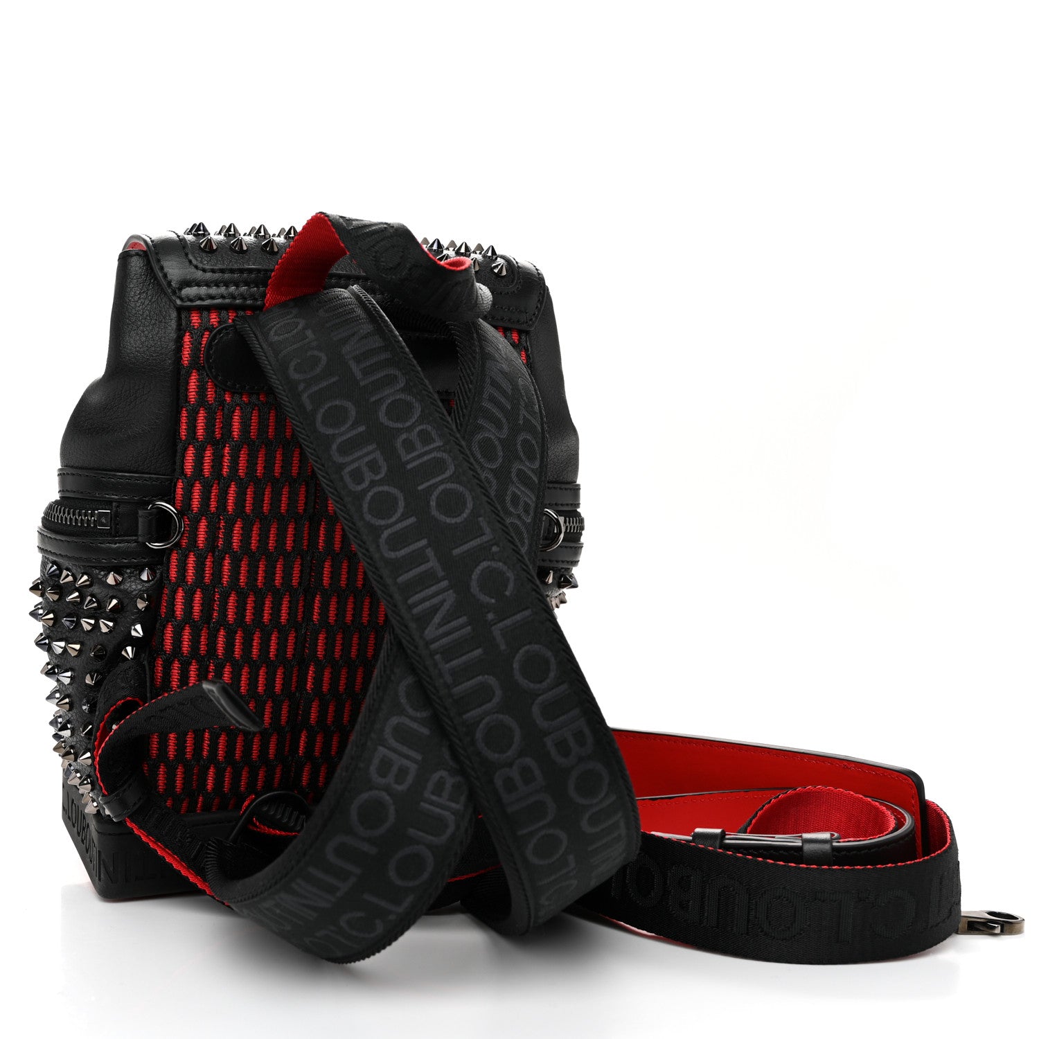 Christian Louboutin Calfskin Spiked Small Explorafunk Backpack Black 4 of 11