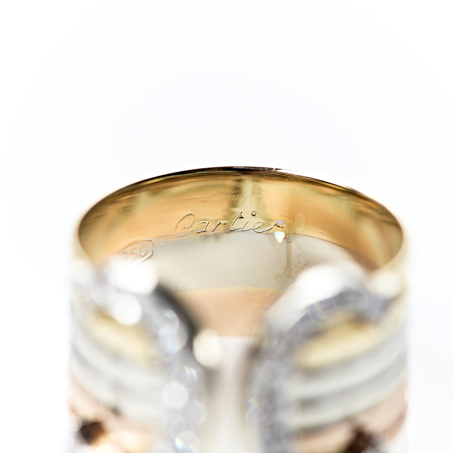 18K Pink Yellow White Gold Diamond C De Ring 49 4.75