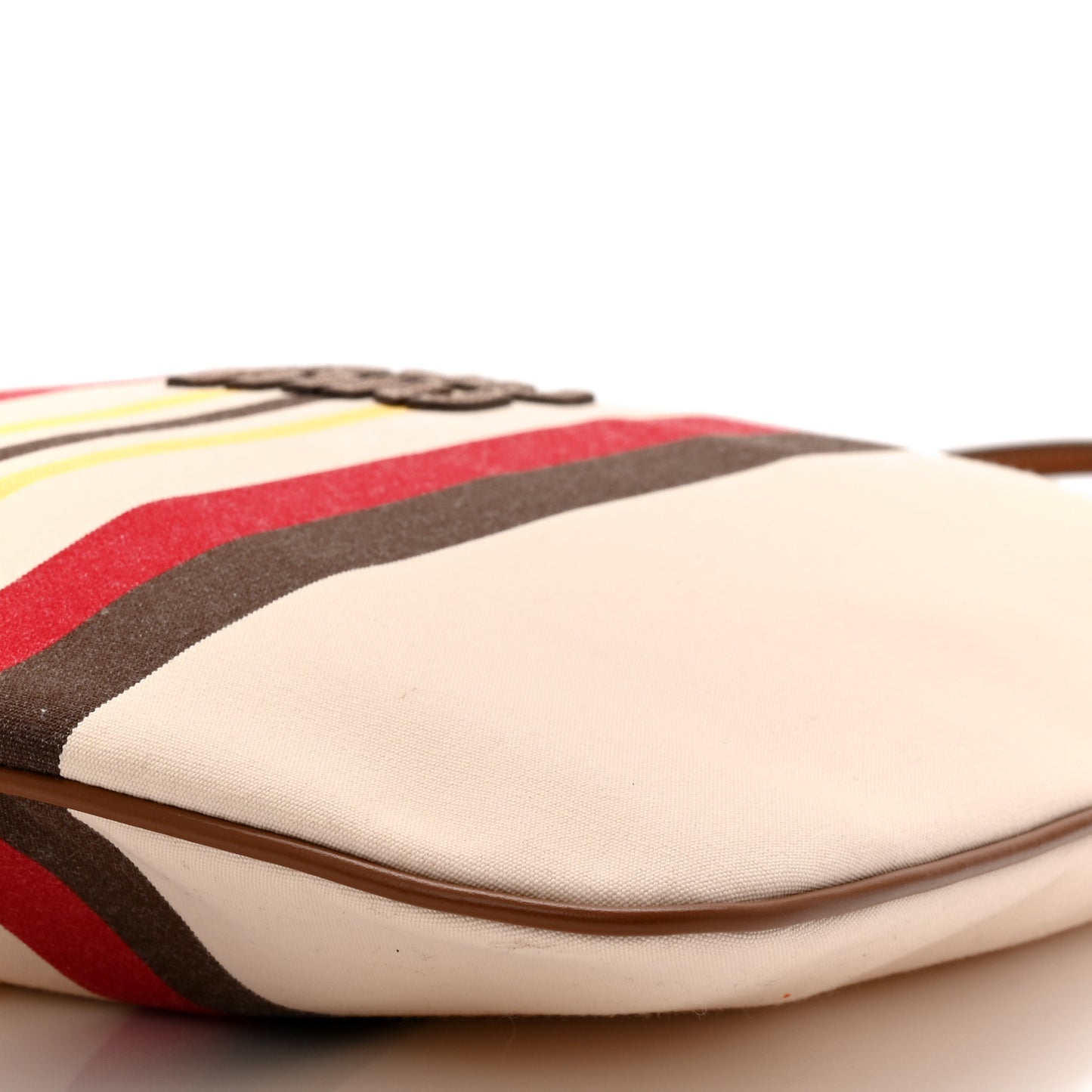 Canvas Calfskin Striped Ivy Beige Naturale Moro