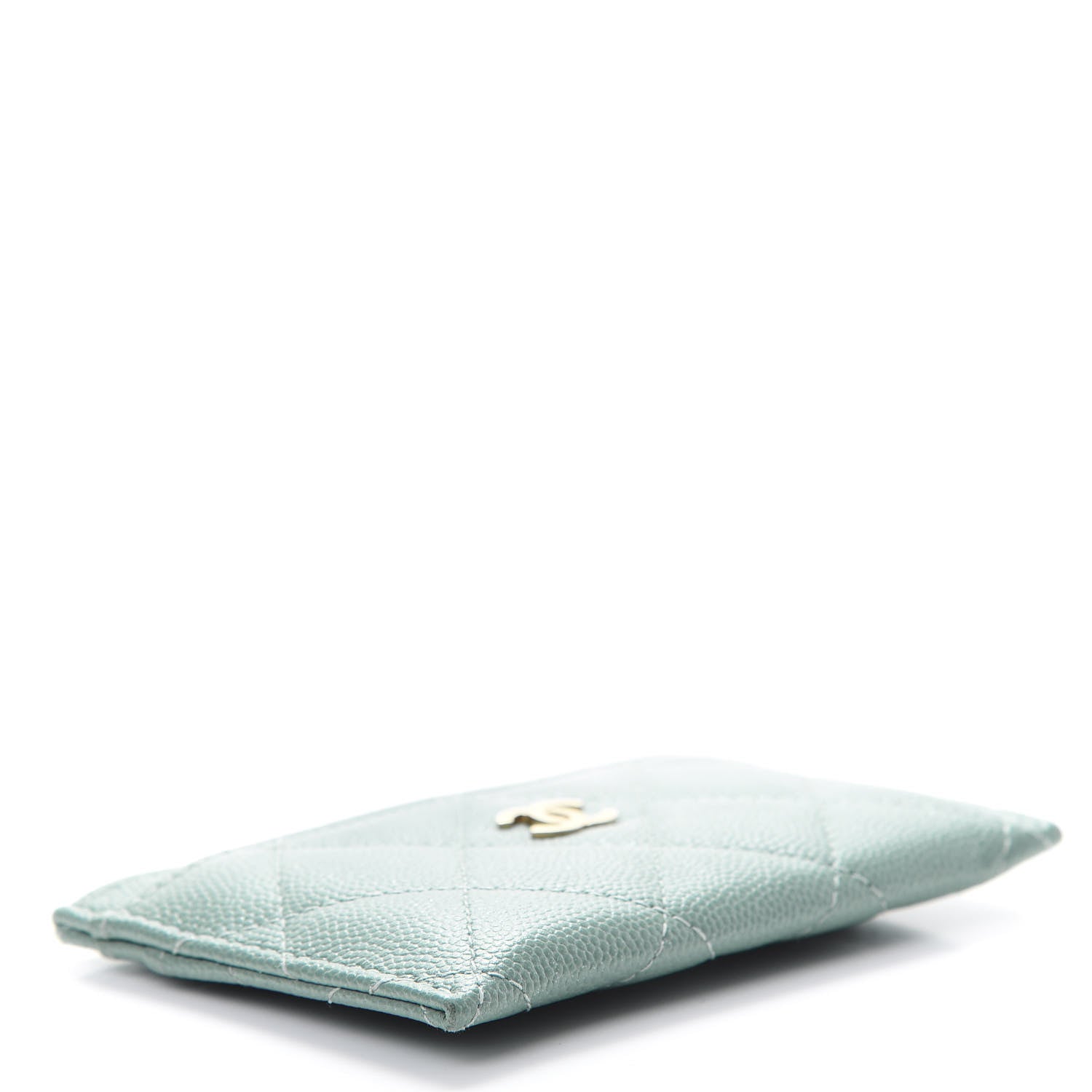 Chanel Iridescent Caviar Quilted Card Holder Light Blue 4 of 10
