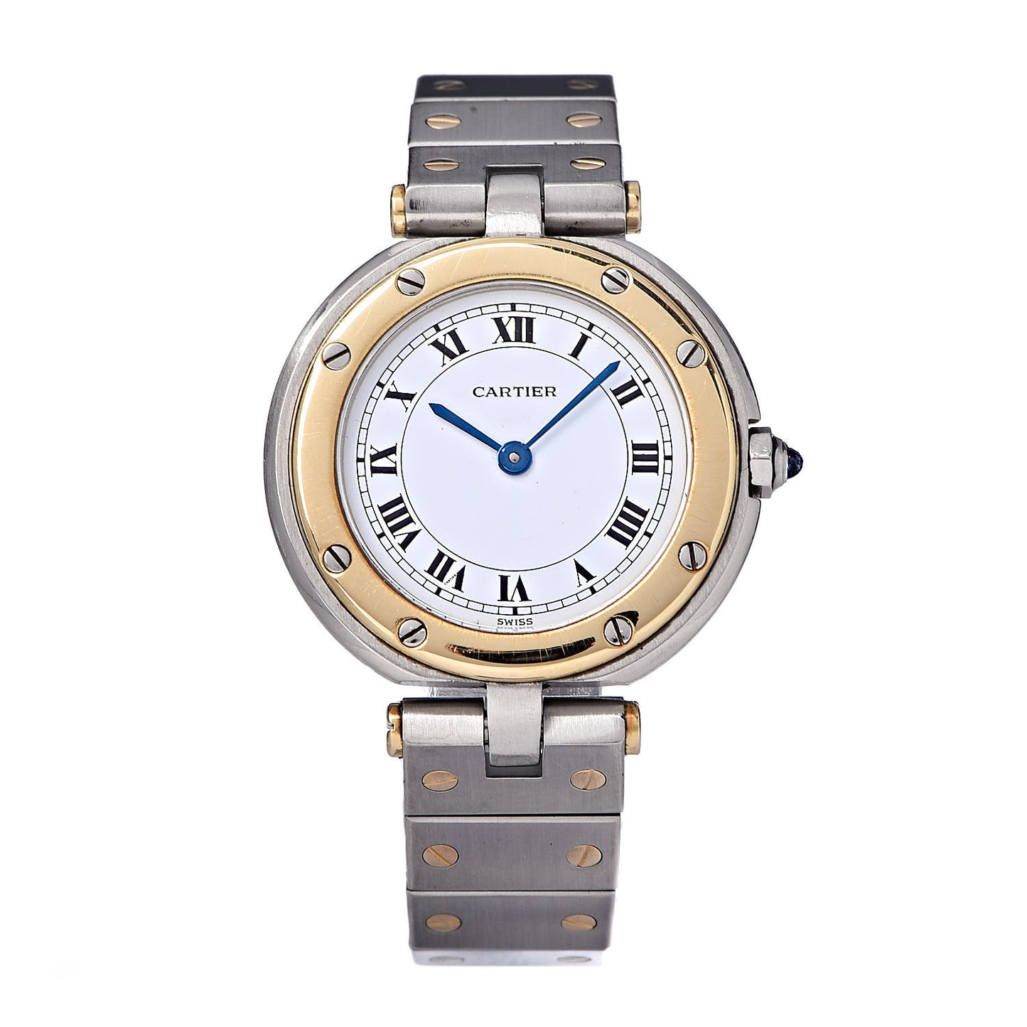 Stainless Steel 18K Yellow Gold 27mm Santos De Galbee Quartz Watch
