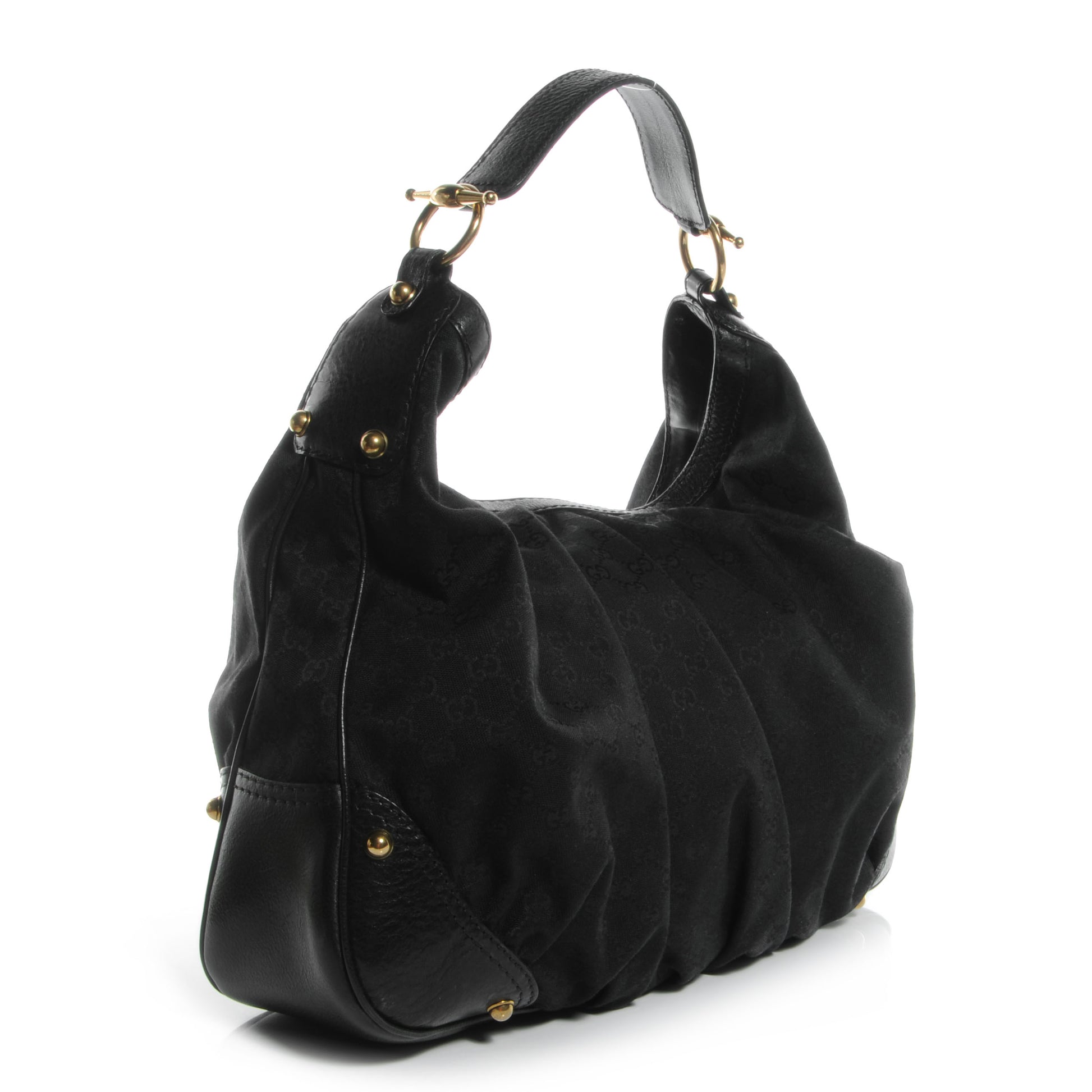 Gucci Monogram Large Jockey Hobo Black 3 of 7