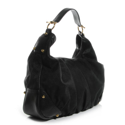 Gucci Monogram Large Jockey Hobo Black 3 of 7