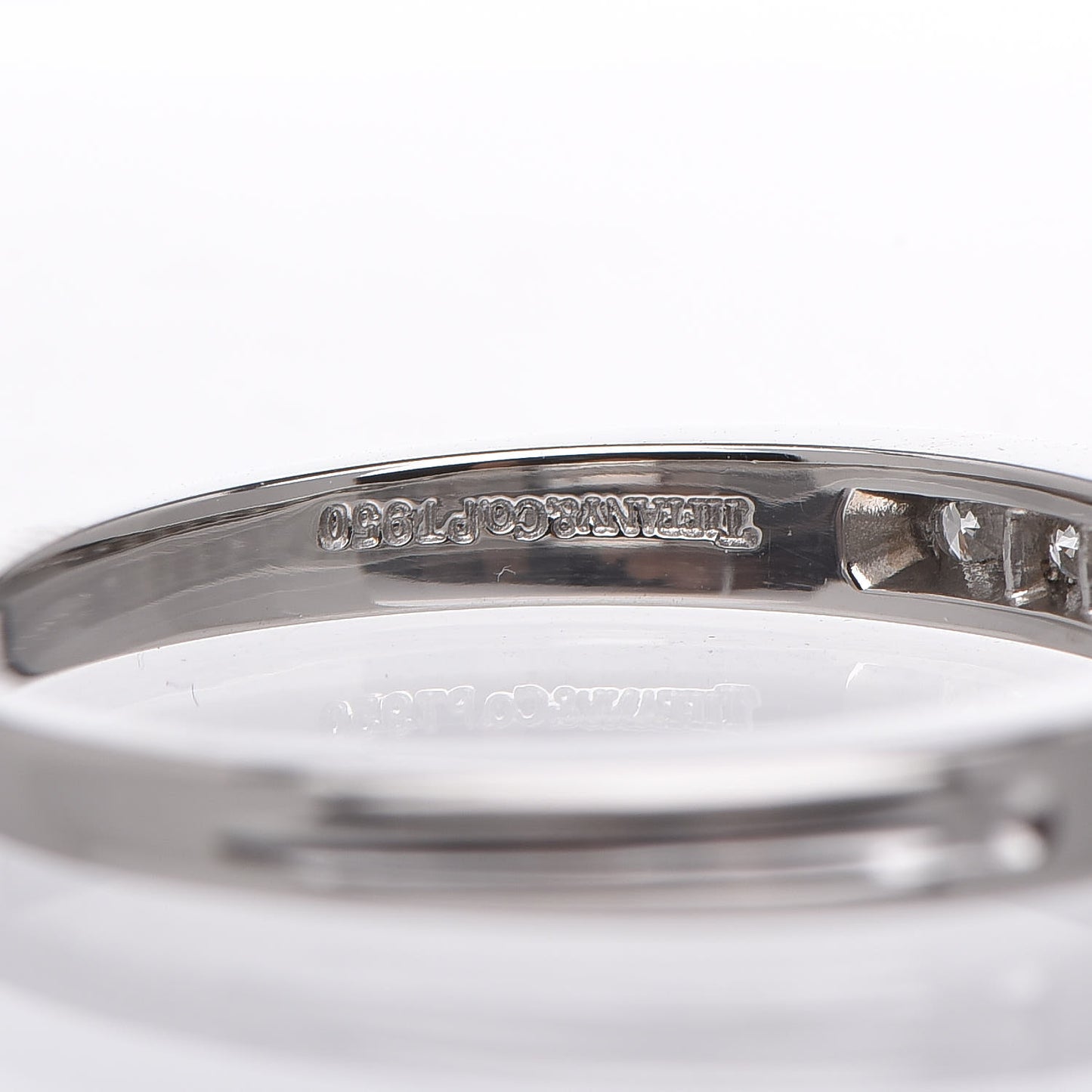 Platinum Diamond .24ctw Half Circle Wedding Band Ring 54 7
