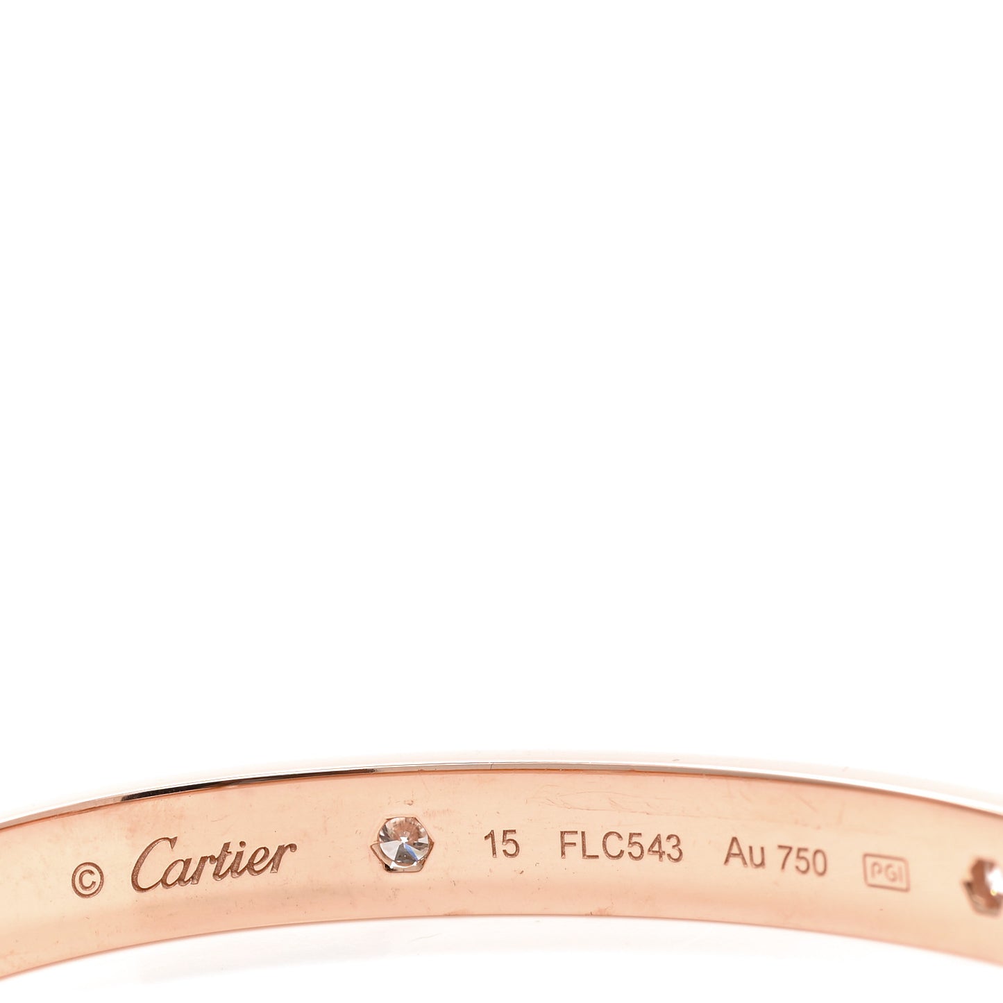 18K Pink Gold 4 Diamond LOVE Bracelet 15