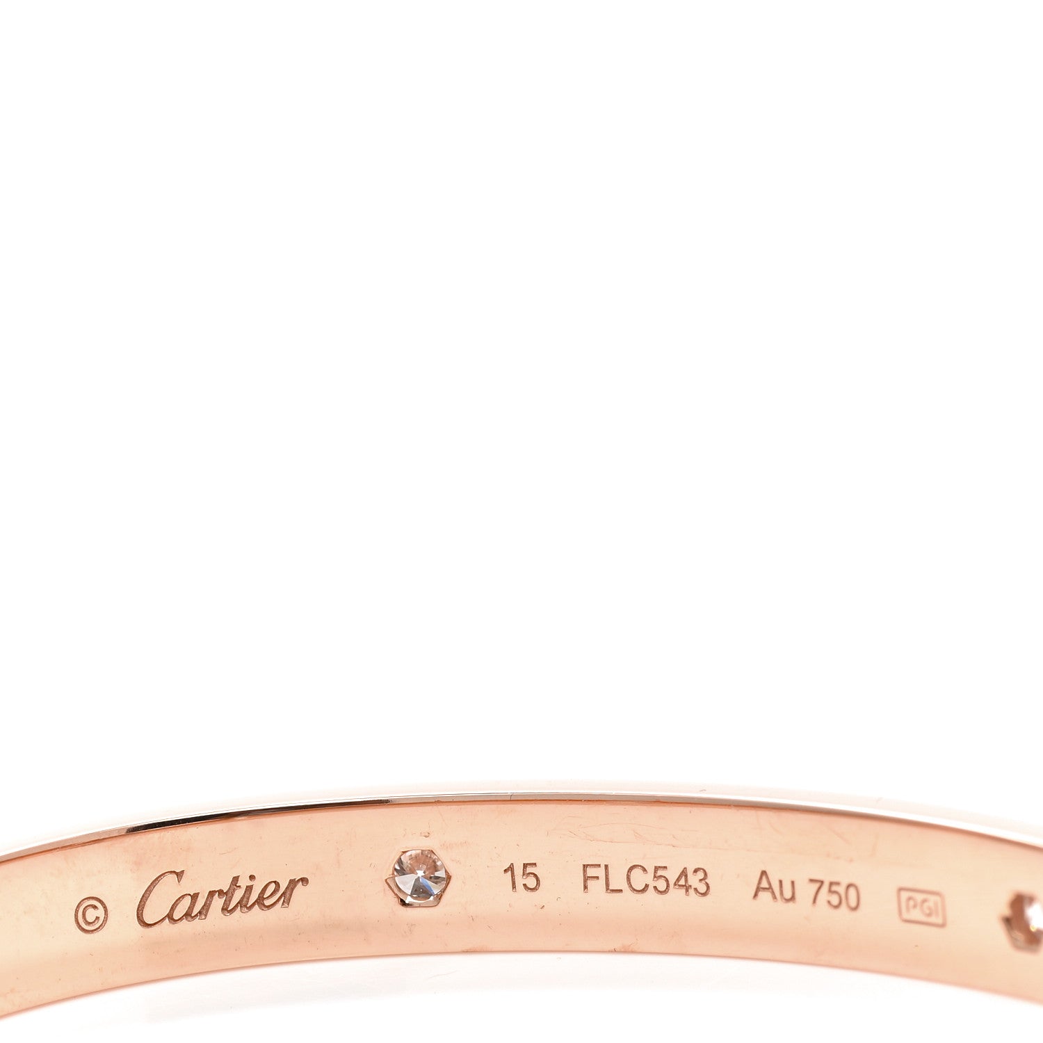 Cartier 18K Pink Gold 4 Diamond LOVE Bracelet 15 4 of 6