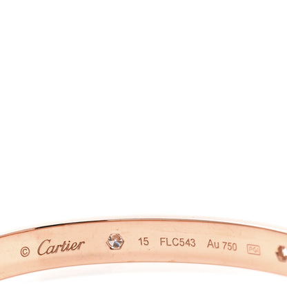 Cartier 18K Pink Gold 4 Diamond LOVE Bracelet 15 4 of 6