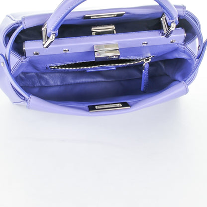 Fendi Nappa Mini Peekaboo Iconic Satchel Viola Cassis 5 of 8