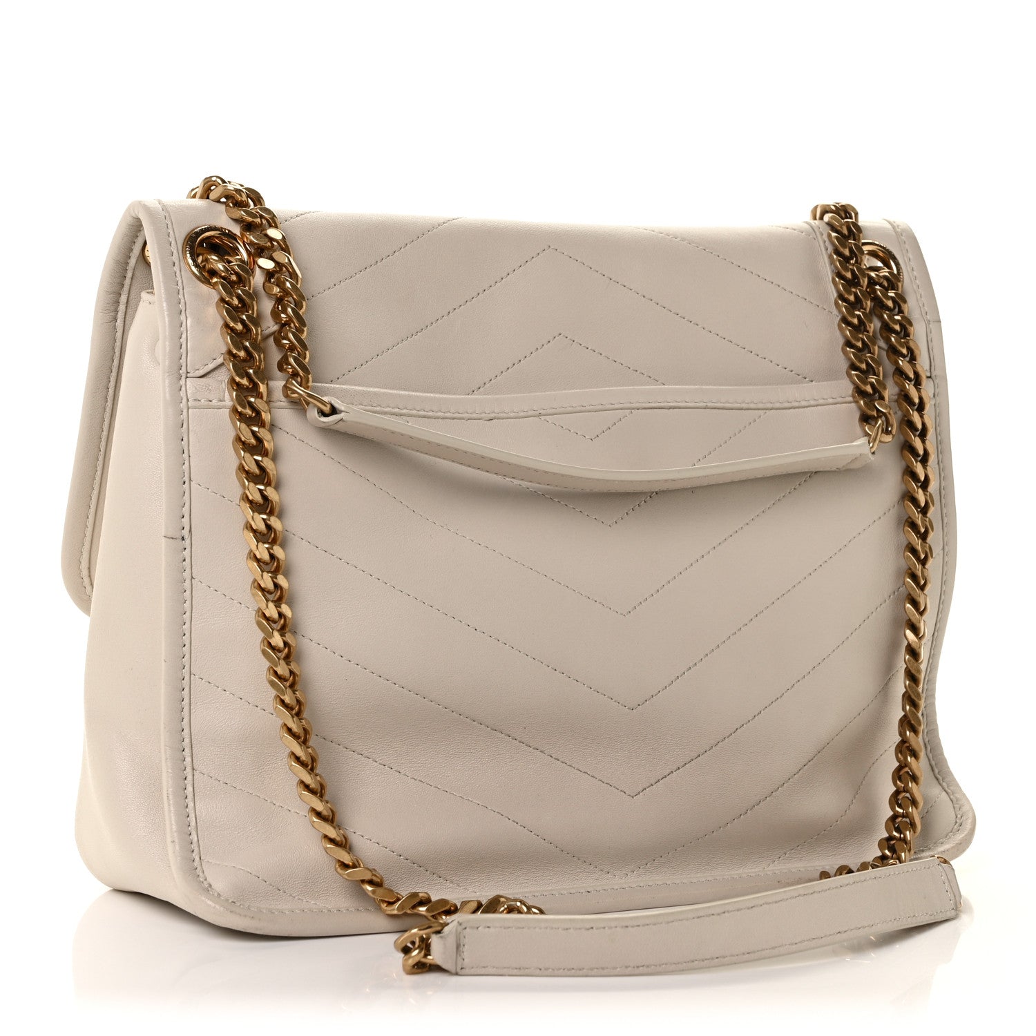 Saint Laurent Lambskin Matelasse Monogram Medium Niki Chain Satchel Nude Powder 3 of 12