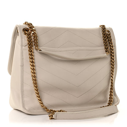 Saint Laurent Lambskin Matelasse Monogram Medium Niki Chain Satchel Nude Powder 3 of 12