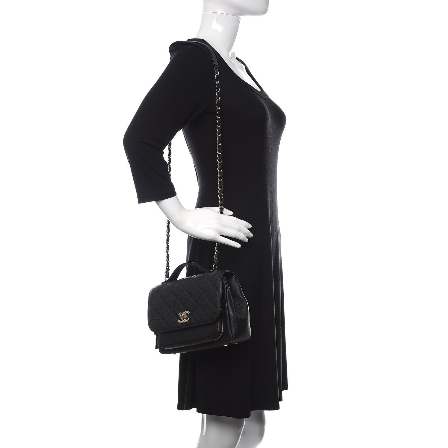 Caviar Quilted Medium Business Affinity Flap Black